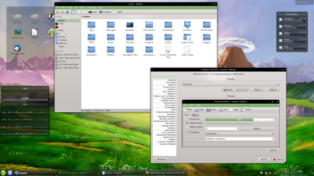 Mein aktueller Desktop - mit was will Apple und Microsoft mich locken? Mit Optik wohl eher nich :-)